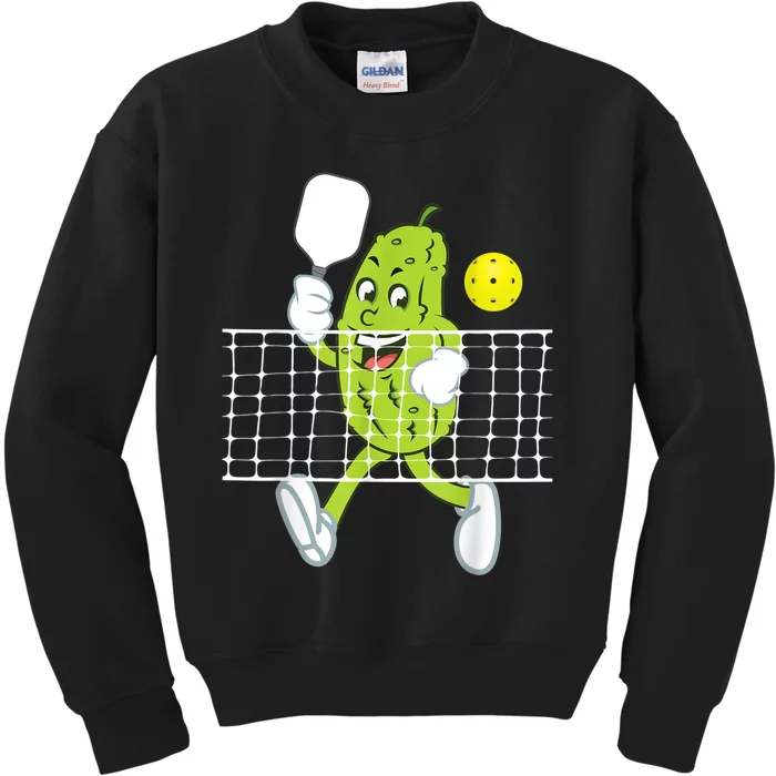 Pickle Playing Pickleball Funny Pickleball Paddleball Kids Sweatshirt