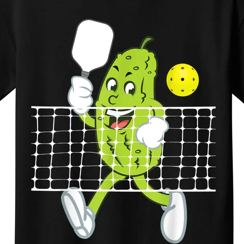 Pickle Playing Pickleball Funny Pickleball Paddleball Kids T-Shirt