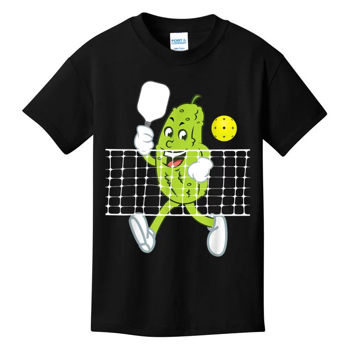 Pickle Playing Pickleball Funny Pickleball Paddleball Kids T-Shirt