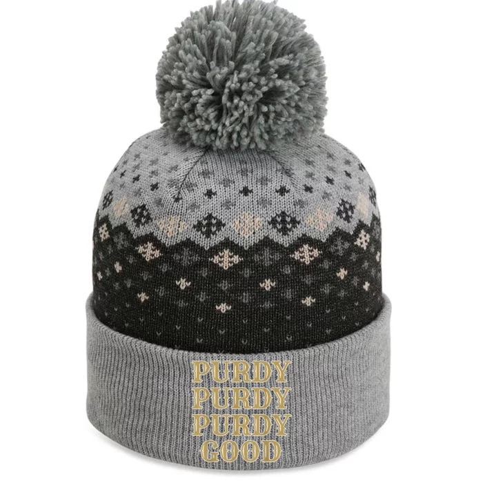 Purdy Purdy Purdy Good Football Quarterback The Baniff Cuffed Pom Beanie