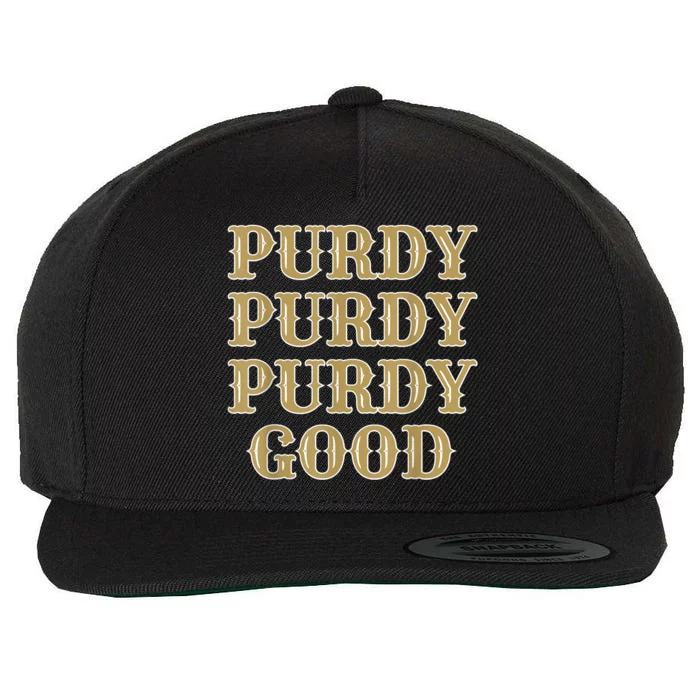 Purdy Purdy Purdy Good Football Quarterback Wool Snapback Cap