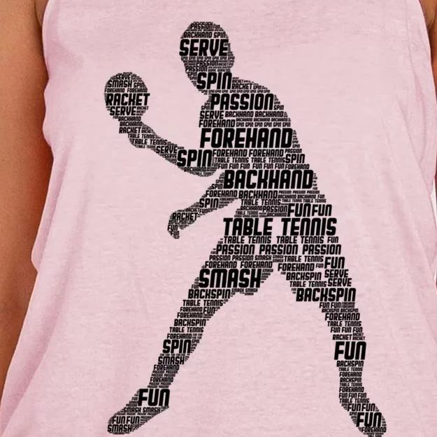 Ping Pong Player Table Tennis Cool Gift Women's Knotted Racerback Tank