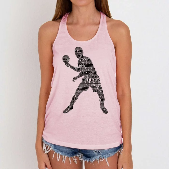 Ping Pong Player Table Tennis Cool Gift Women's Knotted Racerback Tank