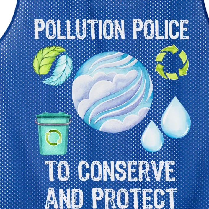 Pollution Police Protect And Clean Our Environt Cool Gift Mesh Reversible Basketball Jersey Tank