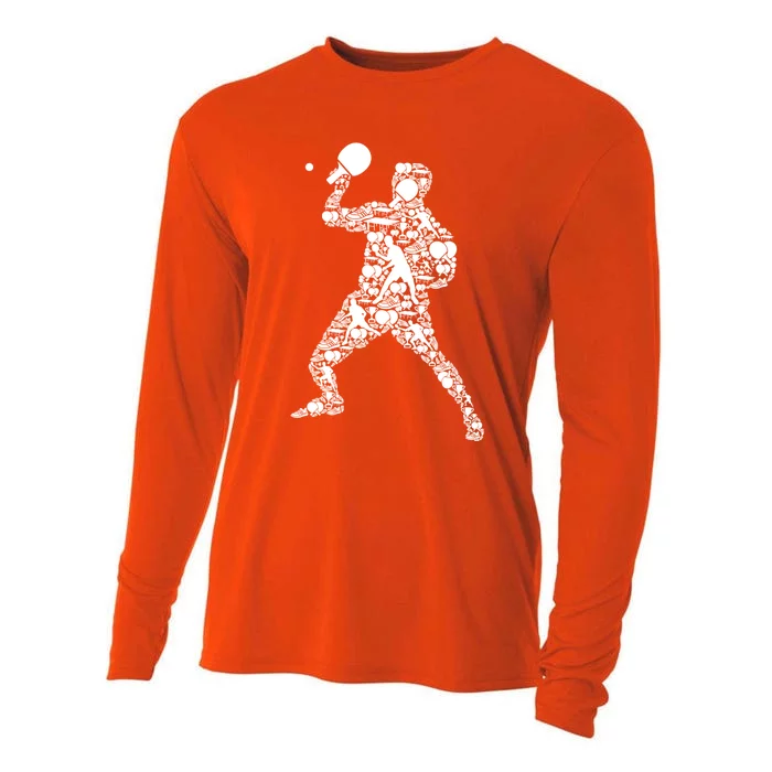 Ping Pong Player Table Tennis Gift Cooling Performance Long Sleeve Crew