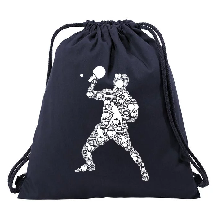 Ping Pong Player Table Tennis Gift Drawstring Bag