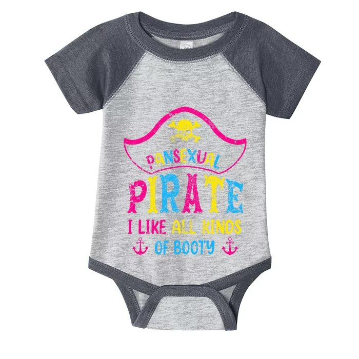 Pansexual Pride Pirate LGBTQ Month Pans Flag Colors Funny Infant Baby Jersey Bodysuit