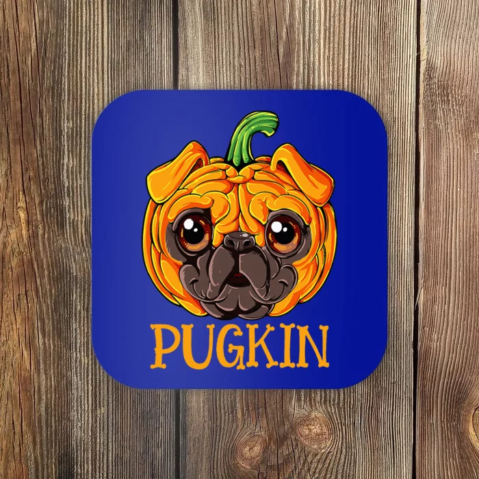 Pugkin Pug Pumpkin Halloween Thanksgiving Dog Coaster