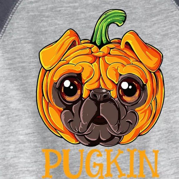 Pugkin Pug Pumpkin Halloween Thanksgiving Dog Toddler Fine Jersey T-Shirt