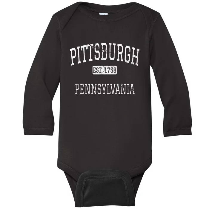 Pittsburgh Pennsylvania Pa Vintage Baby Long Sleeve Bodysuit