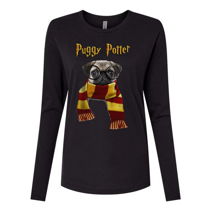 Puggy Potter Pug Lover Pug Funny Pug Womens Cotton Relaxed Long Sleeve T-Shirt