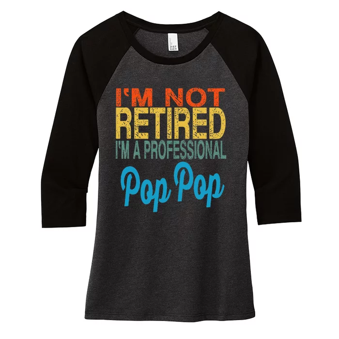 Pop Pop Pop Pop Fathers Day For Grandpa Women's Tri-Blend 3/4-Sleeve Raglan Shirt