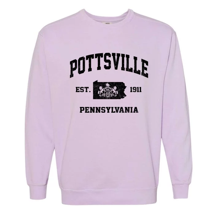 Pottsville Pennsylvania Pa Vintage State Athletic Style Gift Garment-Dyed Sweatshirt