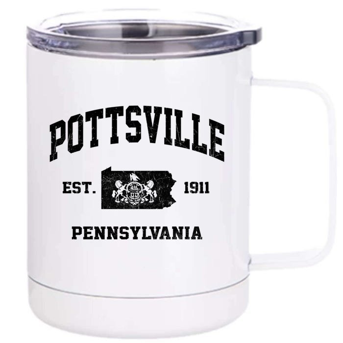 Pottsville Pennsylvania Pa Vintage State Athletic Style Gift Front & Back 12oz Stainless Steel Tumbler Cup