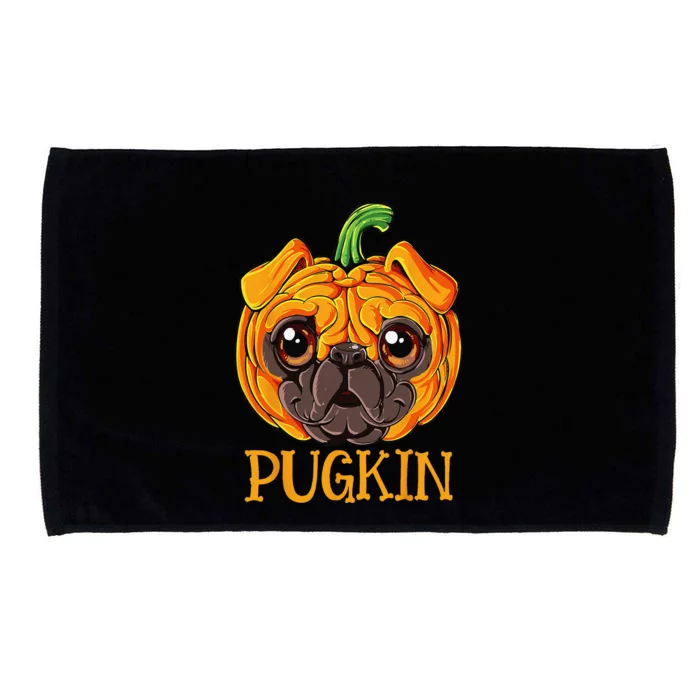 Pugkin Pug Pumpkin Halloween Thanksgiving Funny Funny Dog Microfiber Hand Towel