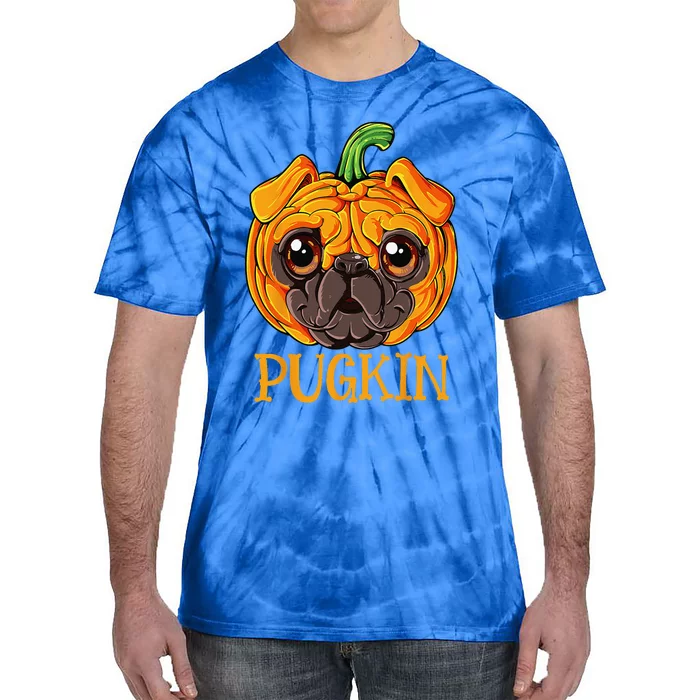 Pugkin Pug Pumpkin Halloween Thanksgiving Funny Funny Dog Tie-Dye T-Shirt