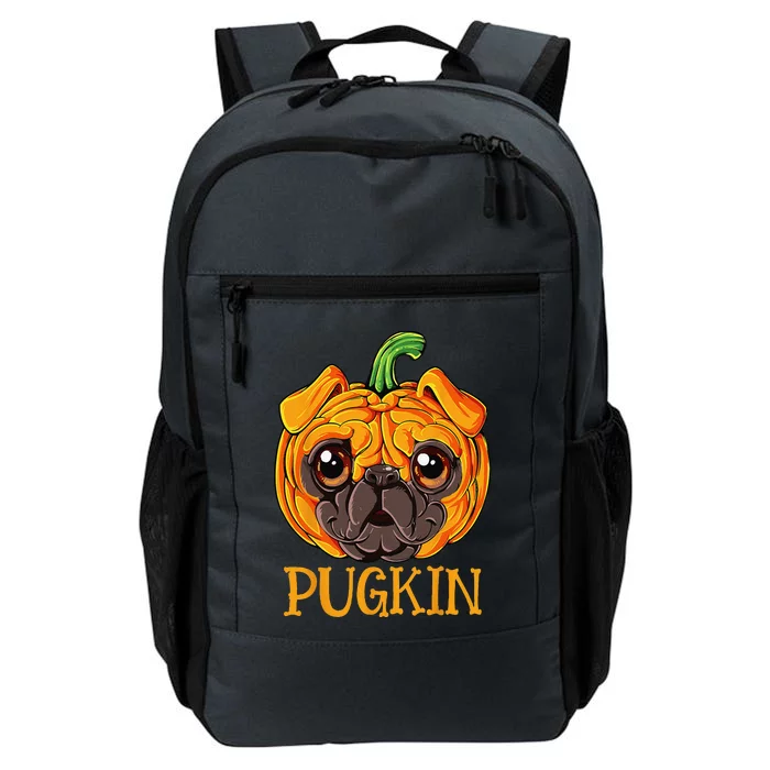 Pugkin Pug Pumpkin Halloween Thanksgiving Funny Funny Dog Daily Commute Backpack