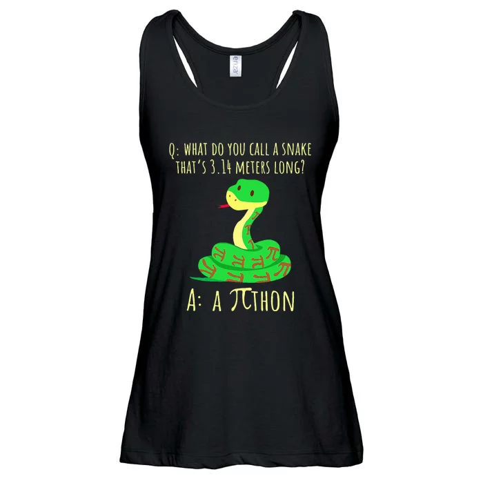 Python Pithon Pi Symbol Funny Math Teacher Pi Day Ladies Essential Flowy Tank