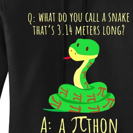 Python Pithon Pi Symbol Funny Math Teacher Pi Day Women's Pullover Hoodie