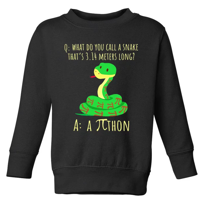 Python Pithon Pi Symbol Funny Math Teacher Pi Day Toddler Sweatshirt