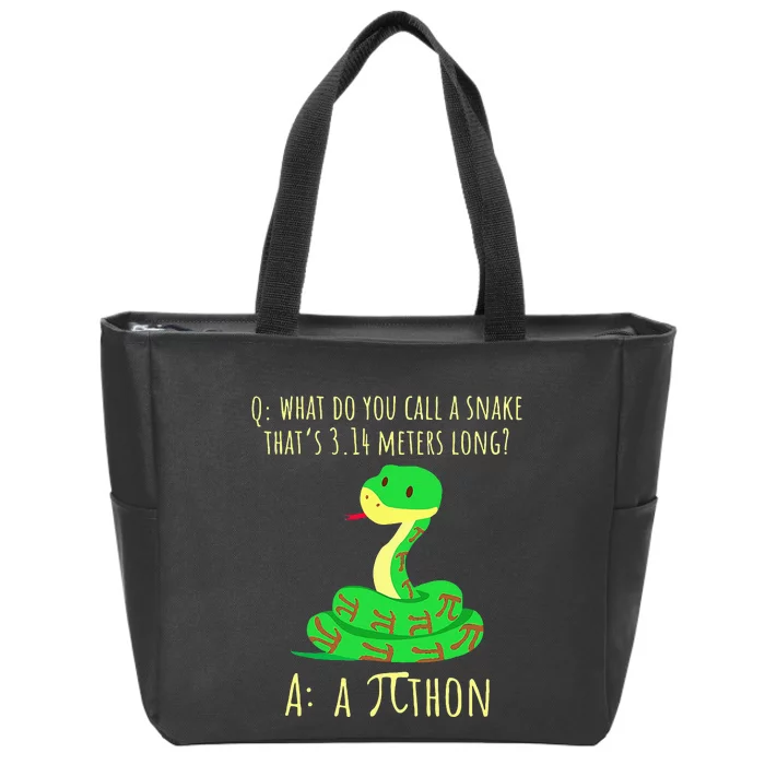 Python Pithon Pi Symbol Funny Math Teacher Pi Day Zip Tote Bag