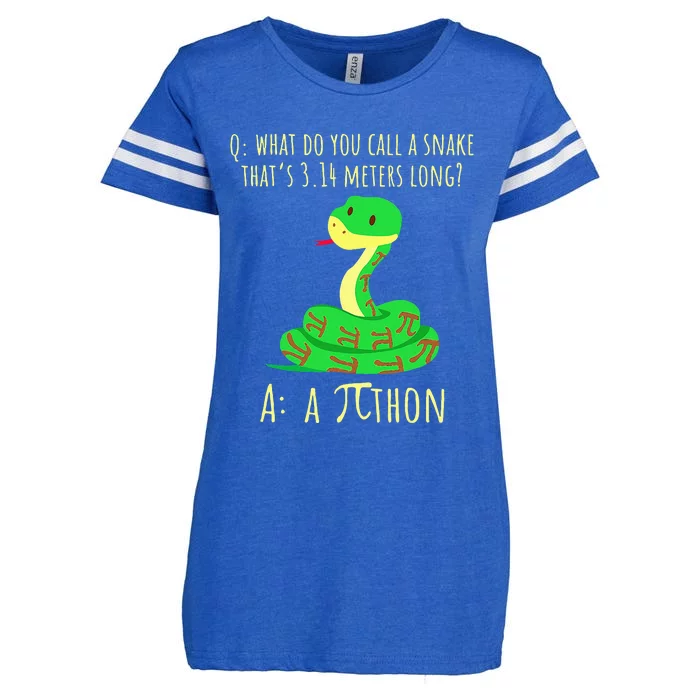 Python Pithon Pi Symbol Funny Math Teacher Pi Day Enza Ladies Jersey Football T-Shirt