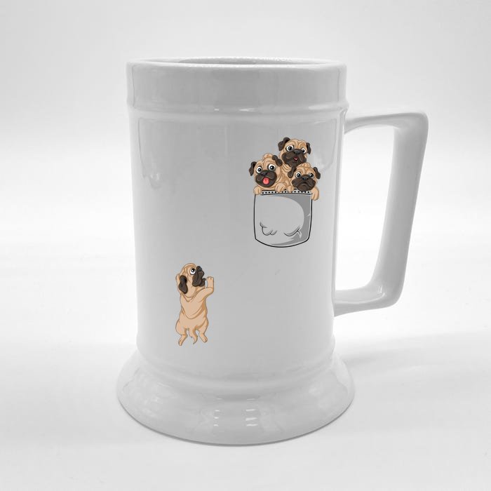 Pug Pocket Front & Back Beer Stein