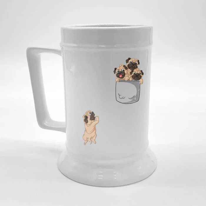 Pug Pocket Front & Back Beer Stein