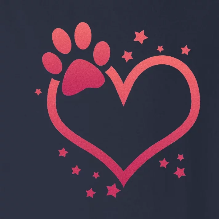 Pink Paw Print Heart Cute Dog Cat Love Valentines Day Toddler Long Sleeve Shirt