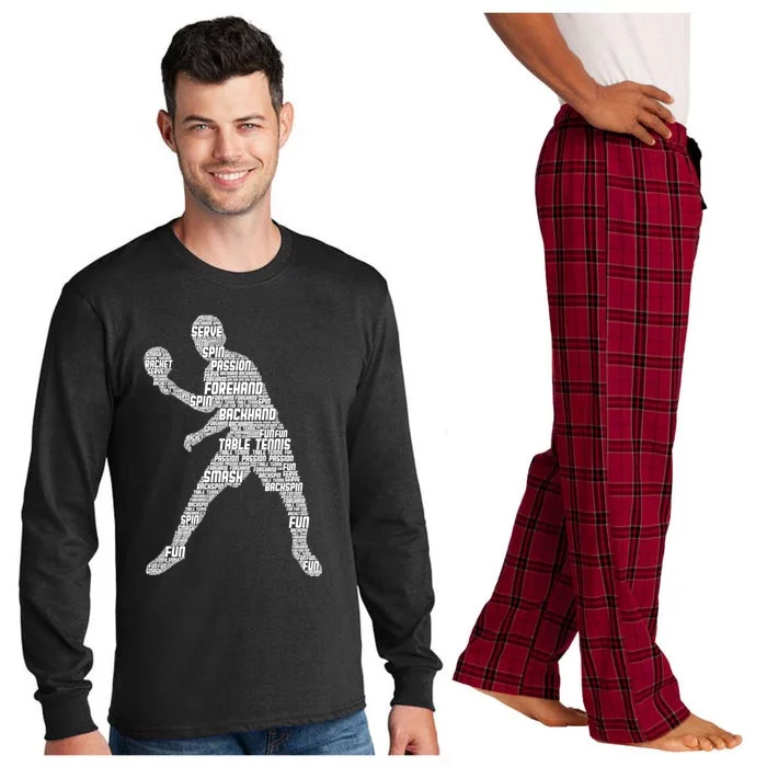 Ping Pong Player Table Tennis Cute Gift Long Sleeve Pajama Set