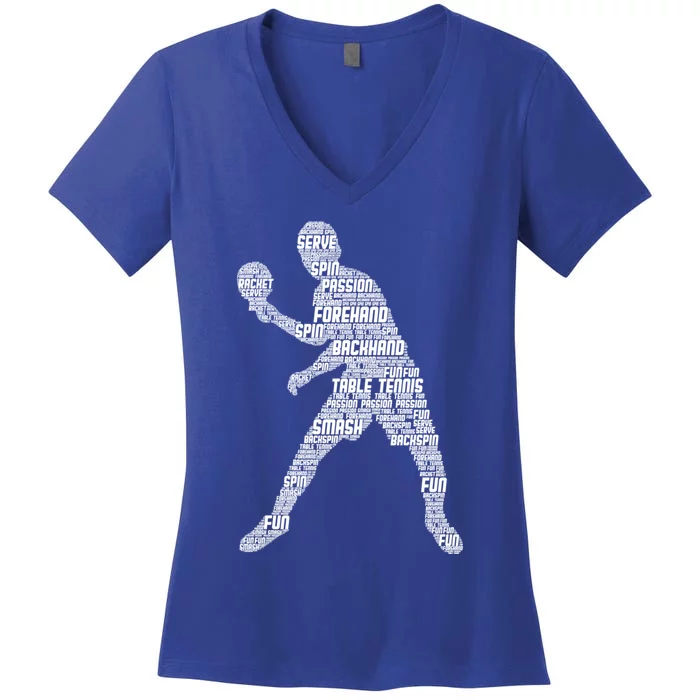 Ping Pong Player Table Tennis Cute Gift Women's V-Neck T-Shirt