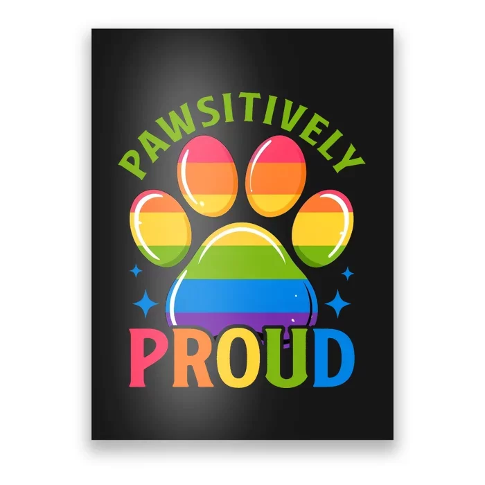 Pride Paw Print In Rainbow Colors Poster