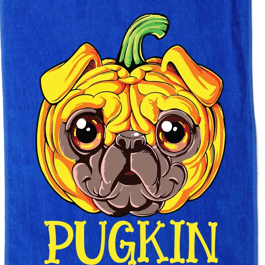 Pugkin Pug Pumpkin Halloween Thanksgiving Men Women Dog Platinum Collection Golf Towel