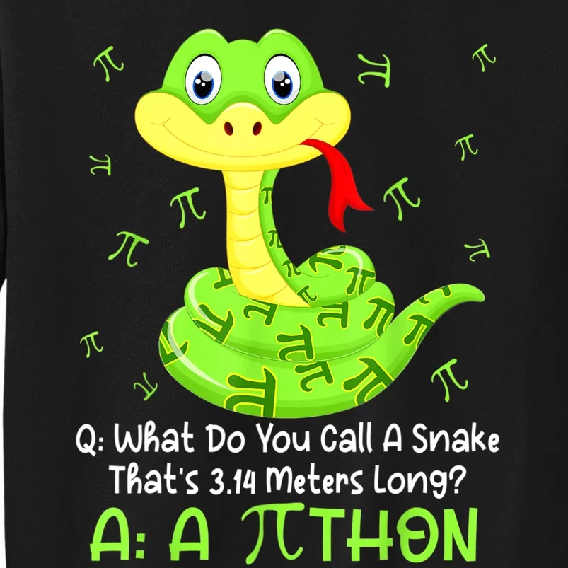 Python Pithon Pi Symbol Funny Math Teacher Pi Day Tall Sweatshirt