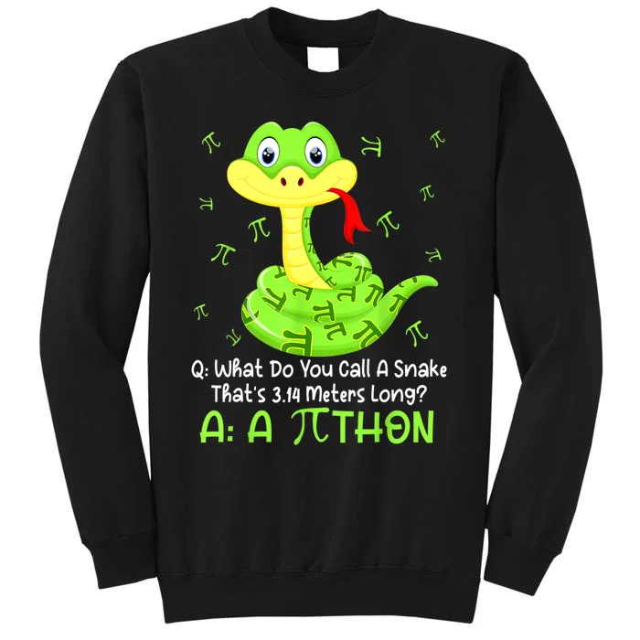 Python Pithon Pi Symbol Funny Math Teacher Pi Day Tall Sweatshirt