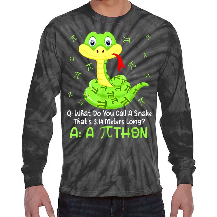 Python Pithon Pi Symbol Funny Math Teacher Pi Day Tie-Dye Long Sleeve Shirt