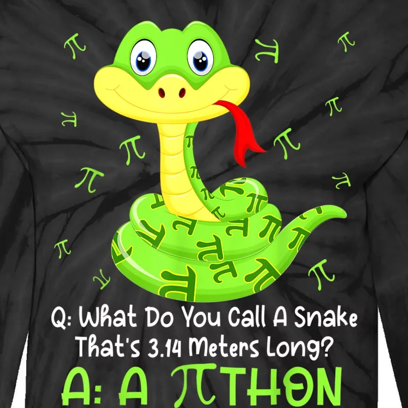 Python Pithon Pi Symbol Funny Math Teacher Pi Day Tie-Dye Long Sleeve Shirt