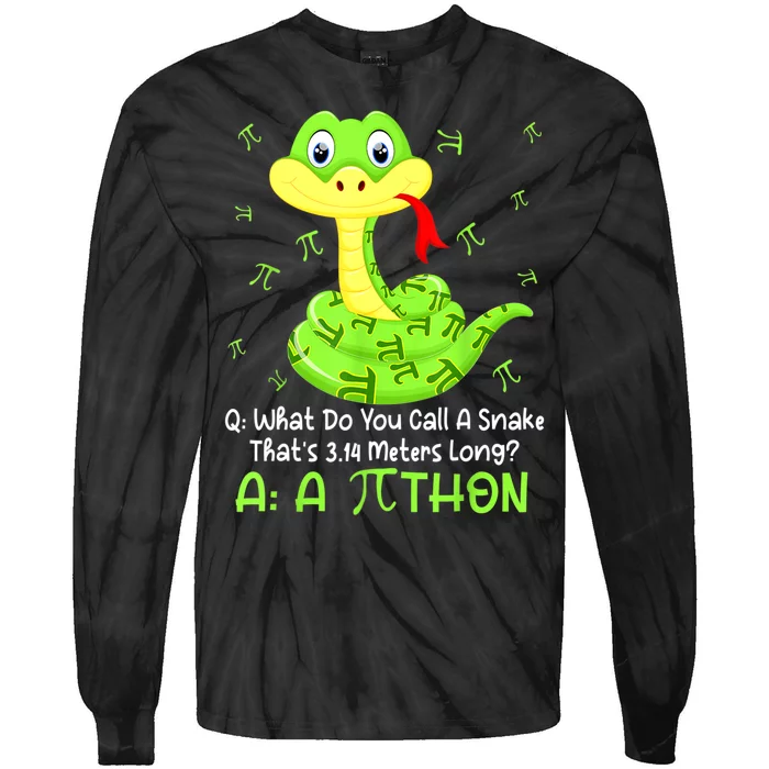 Python Pithon Pi Symbol Funny Math Teacher Pi Day Tie-Dye Long Sleeve Shirt