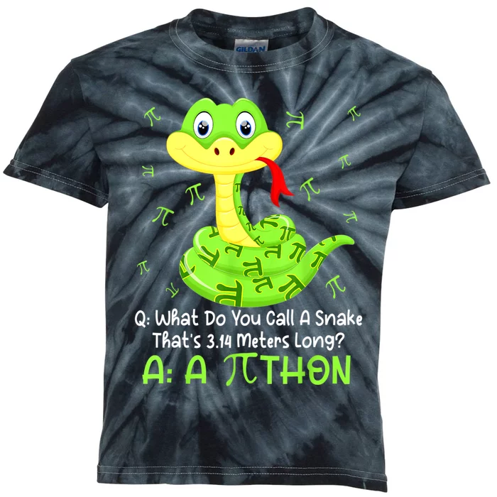 Python Pithon Pi Symbol Funny Math Teacher Pi Day Kids Tie-Dye T-Shirt