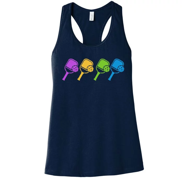 Pickleball Player Paddleball Sport And Pickleball Women's Racerback Tank