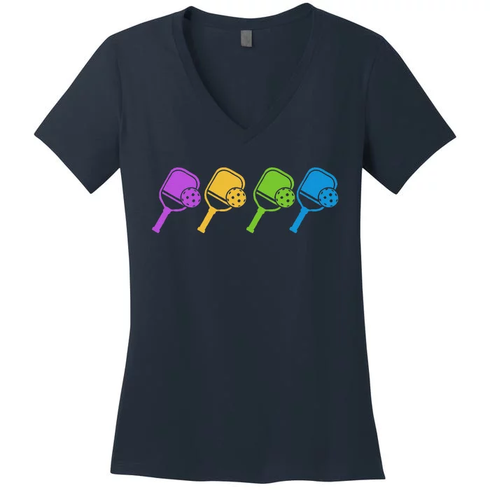 Pickleball Player Paddleball Sport And Pickleball Women's V-Neck T-Shirt