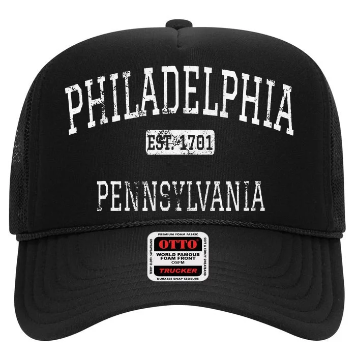 Philadelphia Pennsylvania Pa Vintage High Crown Mesh Trucker Hat