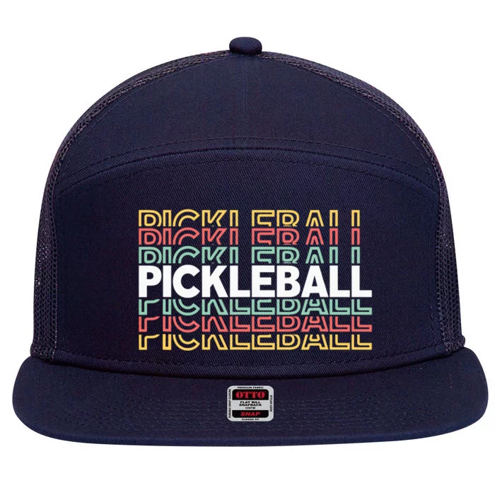 Pickleball Pickler Player 7 Panel Mesh Trucker Snapback Hat