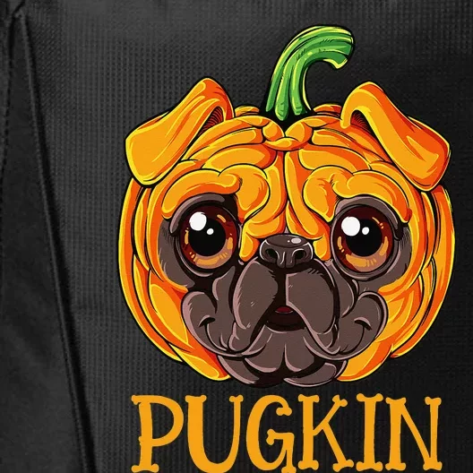 Pugkin Pug Pumpkin Halloween Thanksgiving  Dog City Backpack