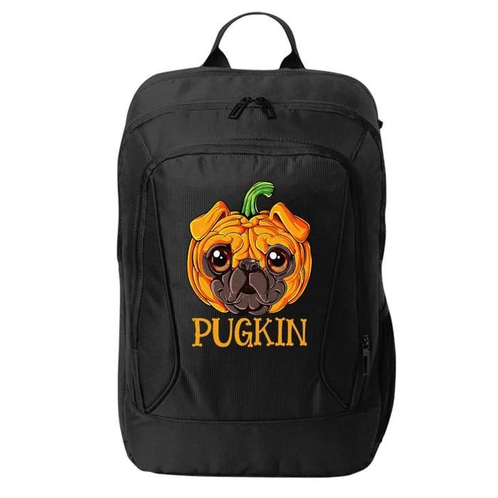 Pugkin Pug Pumpkin Halloween Thanksgiving  Dog City Backpack