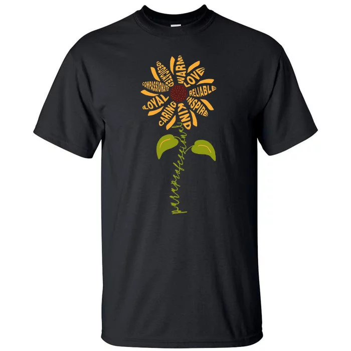 Para professional Paraeducator Teacher Sunflower Tall T-Shirt