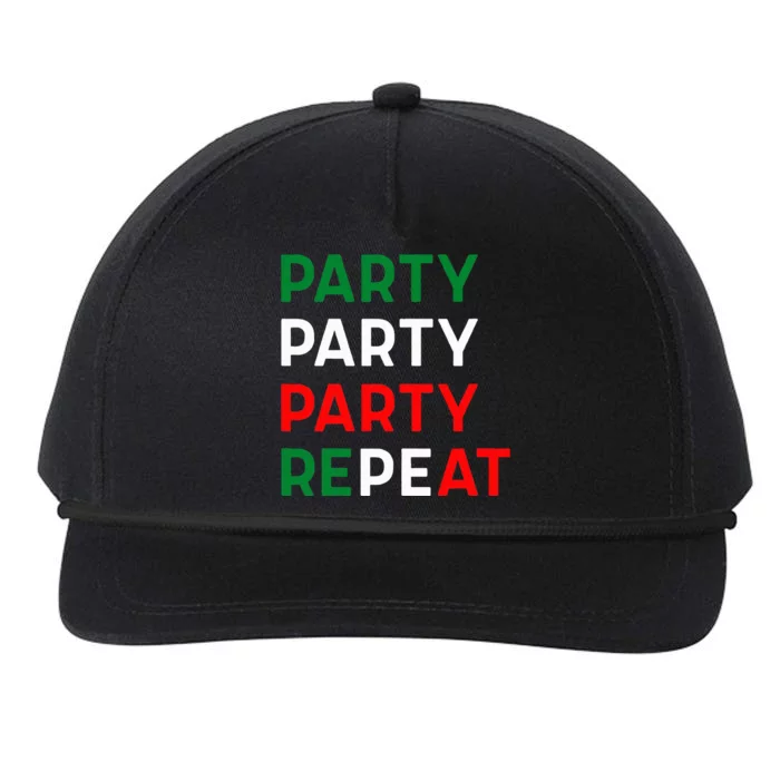 Party Party Party Repeat Snapback Five-Panel Rope Hat