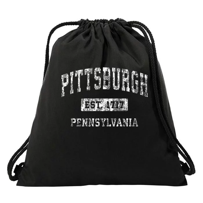 Pittsburgh Pennsylvania Pa Vintage Established Sports Drawstring Bag