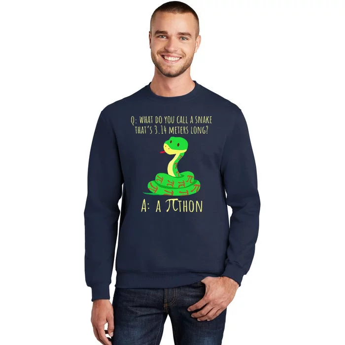 Python Pithon Pi Symbol Funny Math Teacher Pi Day Tall Sweatshirt