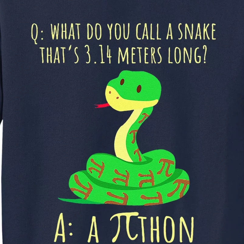 Python Pithon Pi Symbol Funny Math Teacher Pi Day Tall Sweatshirt